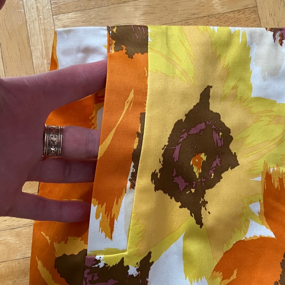 J. Crew Sunflower Burst Mini Skirt lined pockets sunny print EUC 6 - Picture 3 of 8
